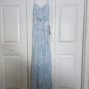 B. Smart Light Blue Sequin Dress
